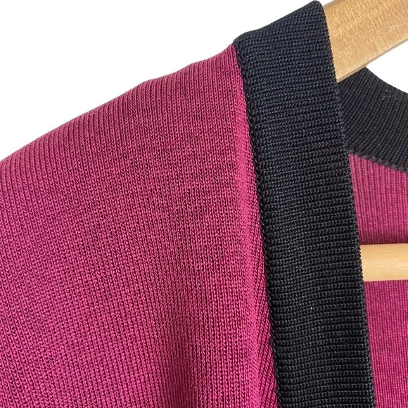 Exclusively Misook Size Large Sweater Cardigan Slinky Knit Raspberry Pink Topper - Picture 6 of 10